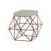 Puff Decorativo Sala de Estar Base Bronze Trixie Suede Bege G41 - Gran Belo
