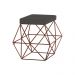 Puff Decorativo Sala de Estar Base Bronze Trixie Suede Cinza G41 - Gran Belo