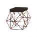 Puff Decorativo Sala de Estar Base Bronze Trixie Suede Marrom - Gran Belo