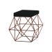Puff Decorativo Sala de Estar Base Bronze Trixie Suede Preto G41 - Gran Belo