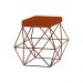 Puff Decorativo Sala de Estar Base Bronze Trixie Suede Telha - Gran Belo