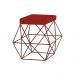 Puff Decorativo Sala de Estar Base Bronze Trixie Suede Vermelho G41 - Gran Belo