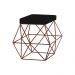 Puff Decorativo Sala de Estar Base Bronze Trixie Veludo Preto G41 - Gran Belo
