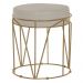 Puff Decorativo Sala de Estar Base Gold Chloe Suede Bege G41 - Gran Belo