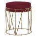 Puff Decorativo Sala de Estar Base Gold Chloe Suede Bordô G41 - Gran Belo