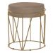 Puff Decorativo Sala de Estar Base Gold Chloe Suede Cappuccino G41 - Gran Belo