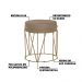 Puff Decorativo Sala de Estar Base Gold Chloe Suede Cappuccino G41 - Gran Belo