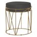 Puff Decorativo Sala de Estar Base Gold Chloe Suede Cinza G41 - Gran Belo