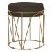 Puff Decorativo Sala de Estar Base Gold Chloe Suede Marrom G41 - Gran Belo