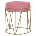 Puff Decorativo Sala de Estar Base Gold Chloe Suede Rosa G41 - Gran Belo