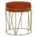 Puff Decorativo Sala de Estar Base Gold Chloe Suede Telha G41 - Gran Belo