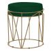 Puff Decorativo Sala de Estar Base Gold Chloe Suede Verde G41 - Gran Belo