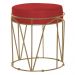 Puff Decorativo Sala de Estar Base Gold Chloe Suede Vermelho G41 - Gran Belo