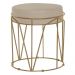 Puff Decorativo Sala de Estar Base Gold Chloe Veludo Bege G41 - Gran Belo