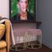 Puff Decorativo Sala de Estar Base Gold Chloe Veludo Rosê G41 - Gran Belo