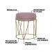 Puff Decorativo Sala de Estar Base Gold Chloe Veludo Rosê G41 - Gran Belo