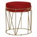 Puff Decorativo Sala de Estar Base Gold Chloe Veludo Vermelho G41 - Gran Belo