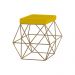 Puff Decorativo Sala de Estar Base Gold Trixie Suede Amarelo G41 - Gran Belo