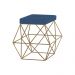 Puff Decorativo Sala de Estar Base Gold Trixie Suede Azul Marinho G41 - Gran Belo