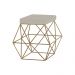 Puff Decorativo Sala de Estar Base Gold Trixie Suede Bege - Gran Belo