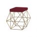 Puff Decorativo Sala de Estar Base Gold Trixie Suede Bordô G41 - Gran Belo