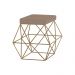 Puff Decorativo Sala de Estar Base Gold Trixie Suede Cappuccino G41 - Gran Belo