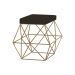 Puff Decorativo Sala de Estar Base Gold Trixie Suede Marrom - Gran Belo
