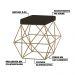 Puff Decorativo Sala de Estar Base Gold Trixie Suede Marrom - Gran Belo