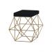 Puff Decorativo Sala de Estar Base Gold Trixie Suede Preto G41 - Gran Belo
