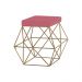 Puff Decorativo Sala de Estar Base Gold Trixie Suede Rosa G41 - Gran Belo