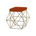 Puff Decorativo Sala de Estar Base Gold Trixie Suede Telha G41 - Gran Belo