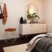Puff Decorativo Sala de Estar Base Gold Trixie Suede Telha G41 - Gran Belo