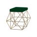 Puff Decorativo Sala de Estar Base Gold Trixie Suede Verde G41 - Gran Belo