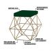 Puff Decorativo Sala de Estar Base Gold Trixie Suede Verde G41 - Gran Belo