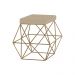 Puff Decorativo Sala de Estar Base Gold Trixie Veludo Bege G41 - Gran Belo