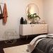 Puff Decorativo Sala de Estar Base Gold Trixie Veludo Bege G41 - Gran Belo