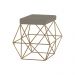 Puff Decorativo Sala de Estar Base Gold Trixie Veludo Cinza G41 - Gran Belo