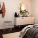Puff Decorativo Sala de Estar Base Gold Trixie Veludo Cinza G41 - Gran Belo