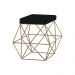 Puff Decorativo Sala de Estar Base Gold Trixie Veludo Preto G41 - Gran Belo