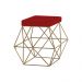 Puff Decorativo Sala de Estar Base Gold Trixie Veludo Vermelho G41 - Gran Belo