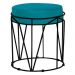 Puff Decorativo Sala de Estar Base Preto Chloe Suede Azul Claro G41 - Gran Belo