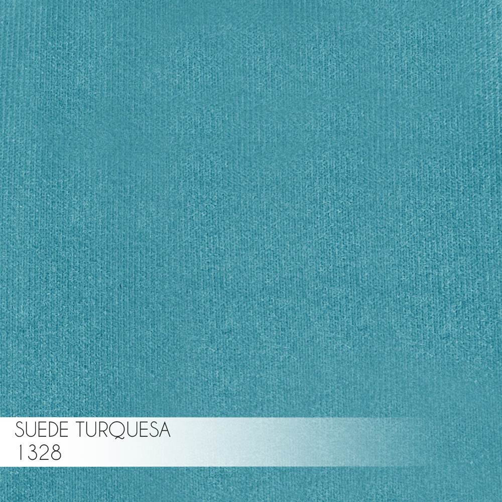 Puff Decorativo Sala de Estar Base Preto Chloe Suede Azul Claro G41 - Gran Belo