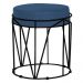 Puff Decorativo Sala de Estar Base Preto Chloe Suede Azul Marinho - Gran Belo