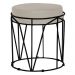 Puff Decorativo Sala de Estar Base Preto Chloe Suede Bege G41 - Gran Belo