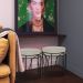 Puff Decorativo Sala de Estar Base Preto Chloe Suede Bege G41 - Gran Belo