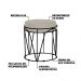 Puff Decorativo Sala de Estar Base Preto Chloe Suede Bege G41 - Gran Belo