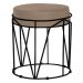 Puff Decorativo Sala de Estar Base Preto Chloe Suede Cappuccino - Gran Belo