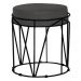 Puff Decorativo Sala de Estar Base Preto Chloe Suede Cinza G41 - Gran Belo