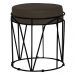 Puff Decorativo Sala de Estar Base Preto Chloe Suede Marrom G41 - Gran Belo