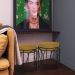Puff Decorativo Sala de Estar Base Preto Chloe Suede Mostarda G41 - Gran Belo